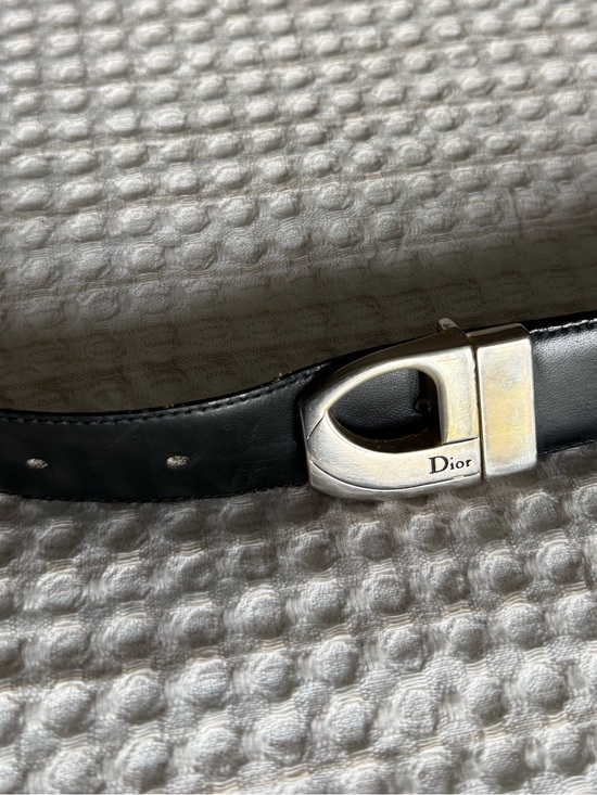 Dior Other - Rare Vintage Dior unisex black/brown reversible Belt Silver&Gold Dior D Buckle